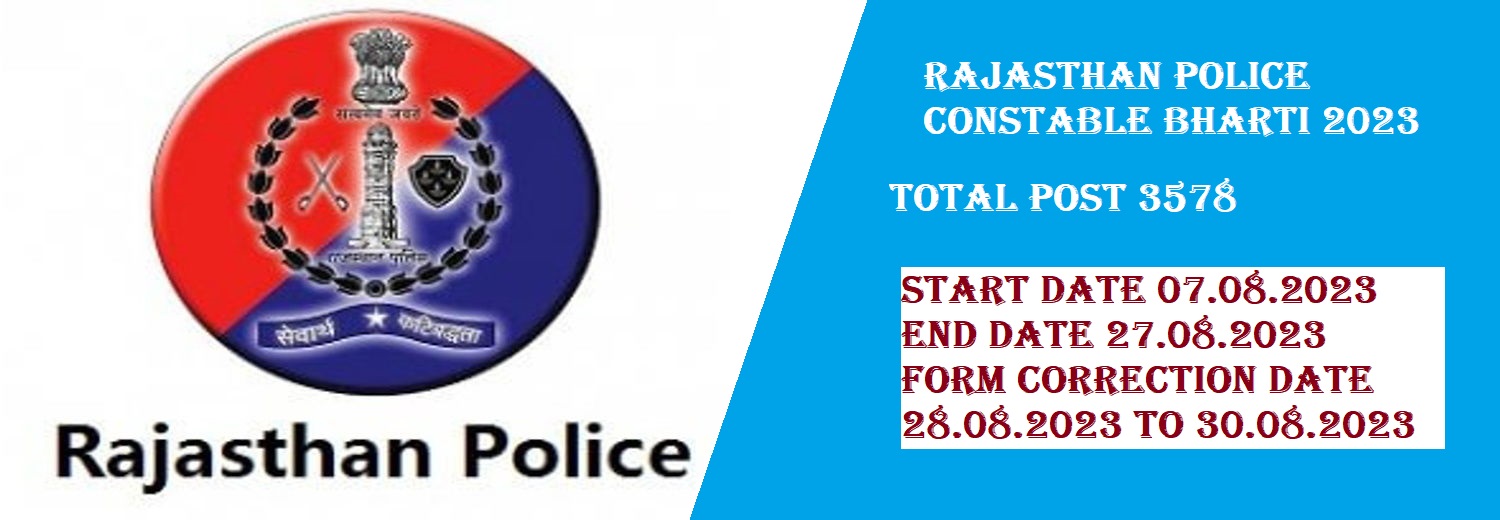 Rajasthan Police Constable Bharti 2023