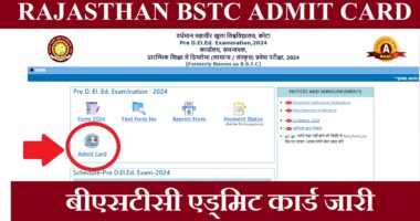 rajasthan BSTC admit card राजस्थान बीएसटीसी एड्मिट जारी